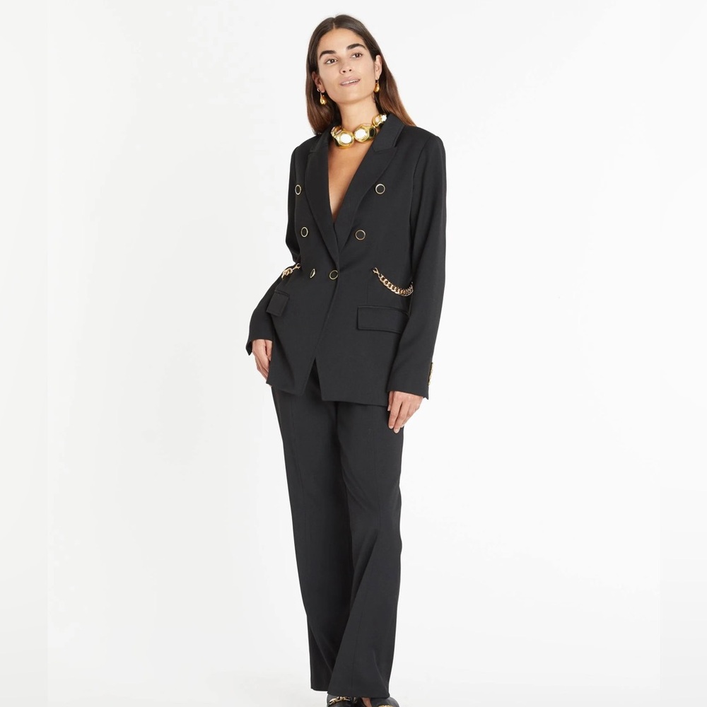 Tanya Taylor MICHELLE JACKET WITH CHAIN Black New Plus 22